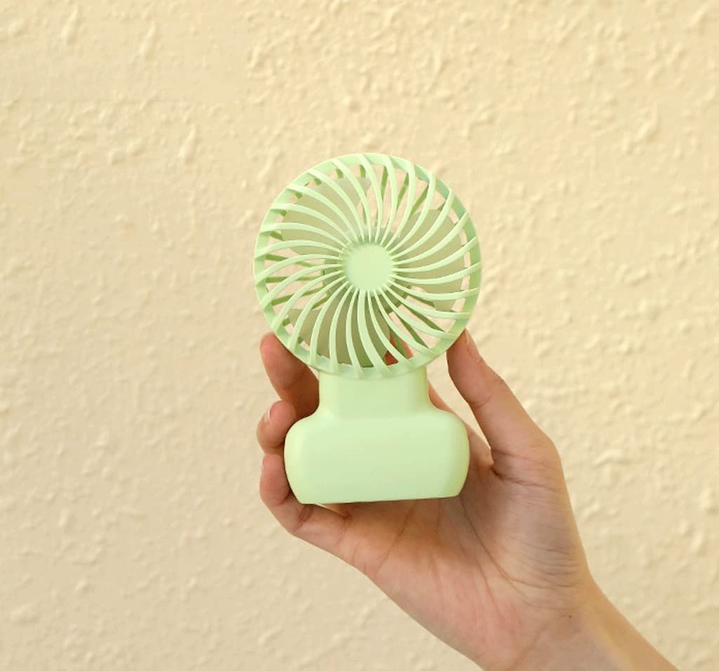 USB Rechargeable Mini Fan - Portable Desktop Fan for Office, Dorm, Travel | Small Personal Fan with 3 Speeds | Quiet Cooling Fan for Home, Work, Outdoor | Green (12 x 8cm)