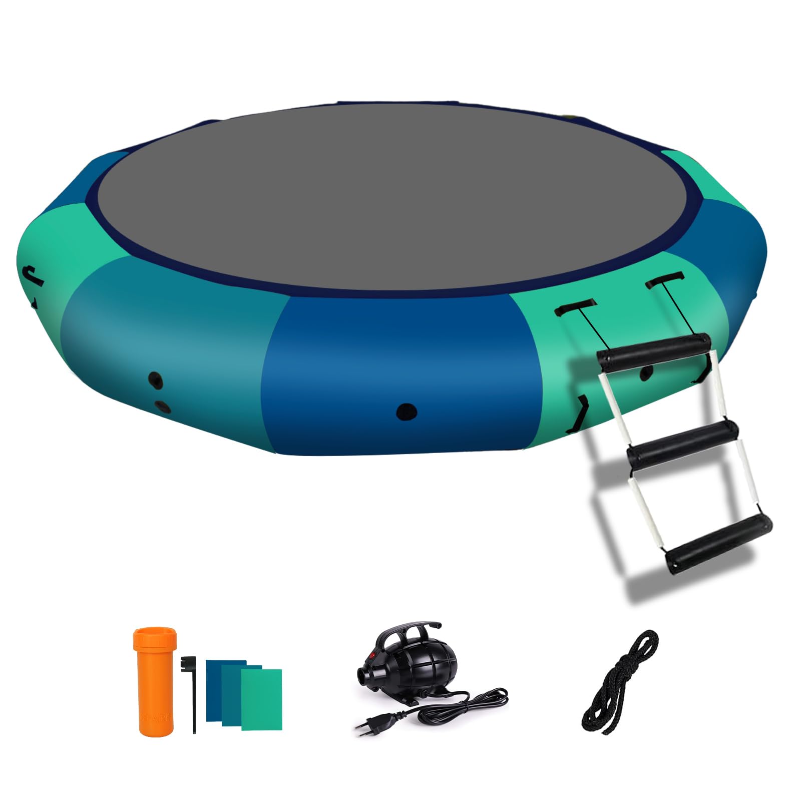 BEYOND MARINA 10FT Inflatable Water Trampoline for Lake, Beach & Pool - Heavy Duty Floating Bouncer with Electric Pump for Adults & Kids - Perfect for Water Sports, Summer Fun & Backyard Parties