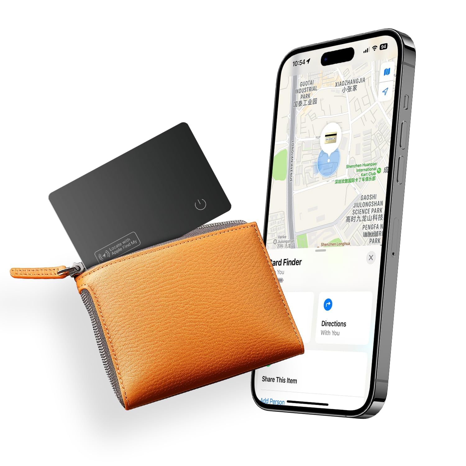 VINGNUT Wireless Rechargeable Wallet Tracker Card - Ultra Slim Design, Compatible with Apple Find My (iOS) for Wallet, Phone, Passport & Luggage Tracking - Perfect for Travel, Work & Daily Use (1 Pack)