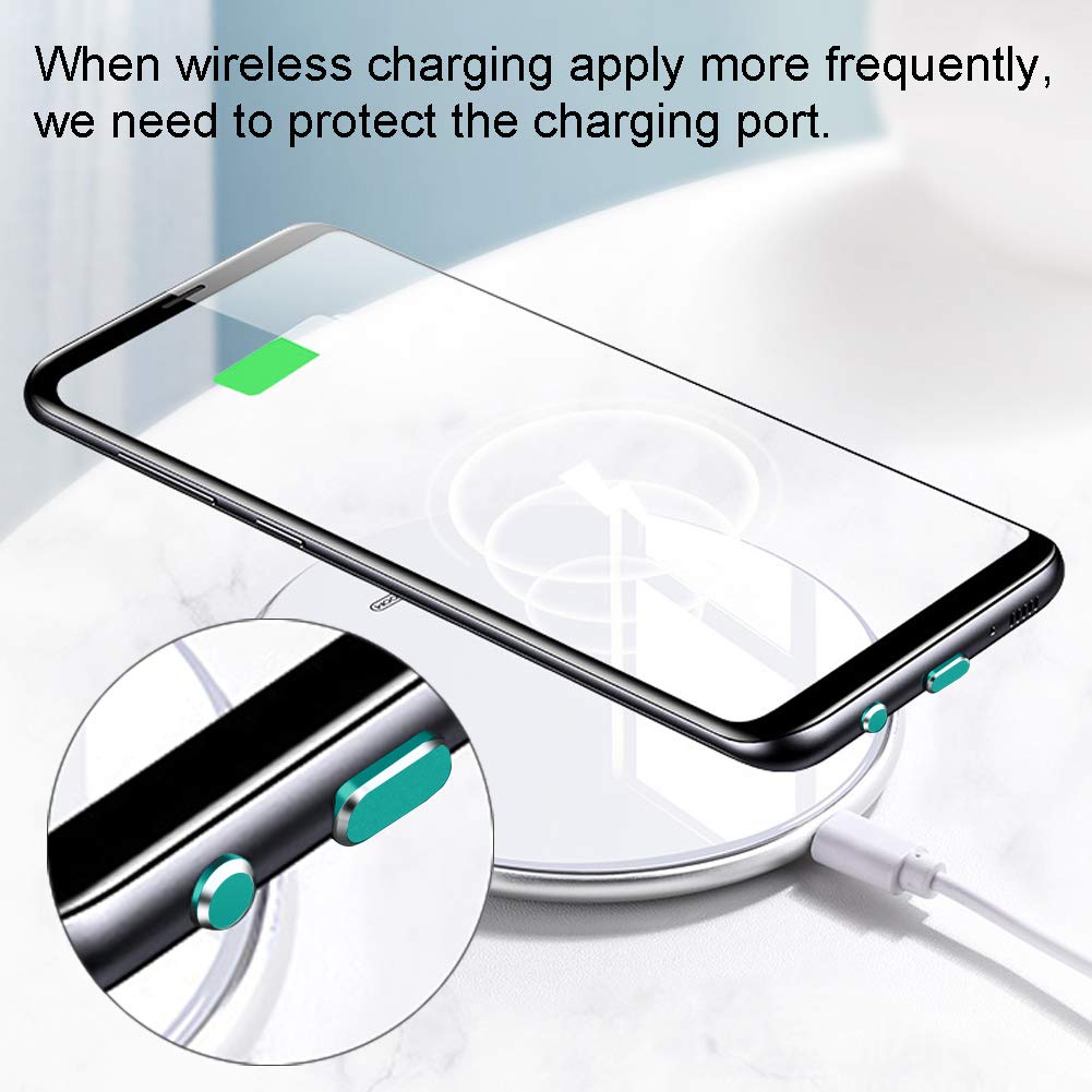 Premium Metal USB-C Port Cover Plugs - 2 Pack Anti-Dust Charging Port Protectors for MacBook Pro/Air, Smartphones & Laptops | Includes SIM Ejector Tool | Compatible with Samsung Galaxy S24/S23/S22/S21 (Green) - Perfect for Travel, Office & Home Use