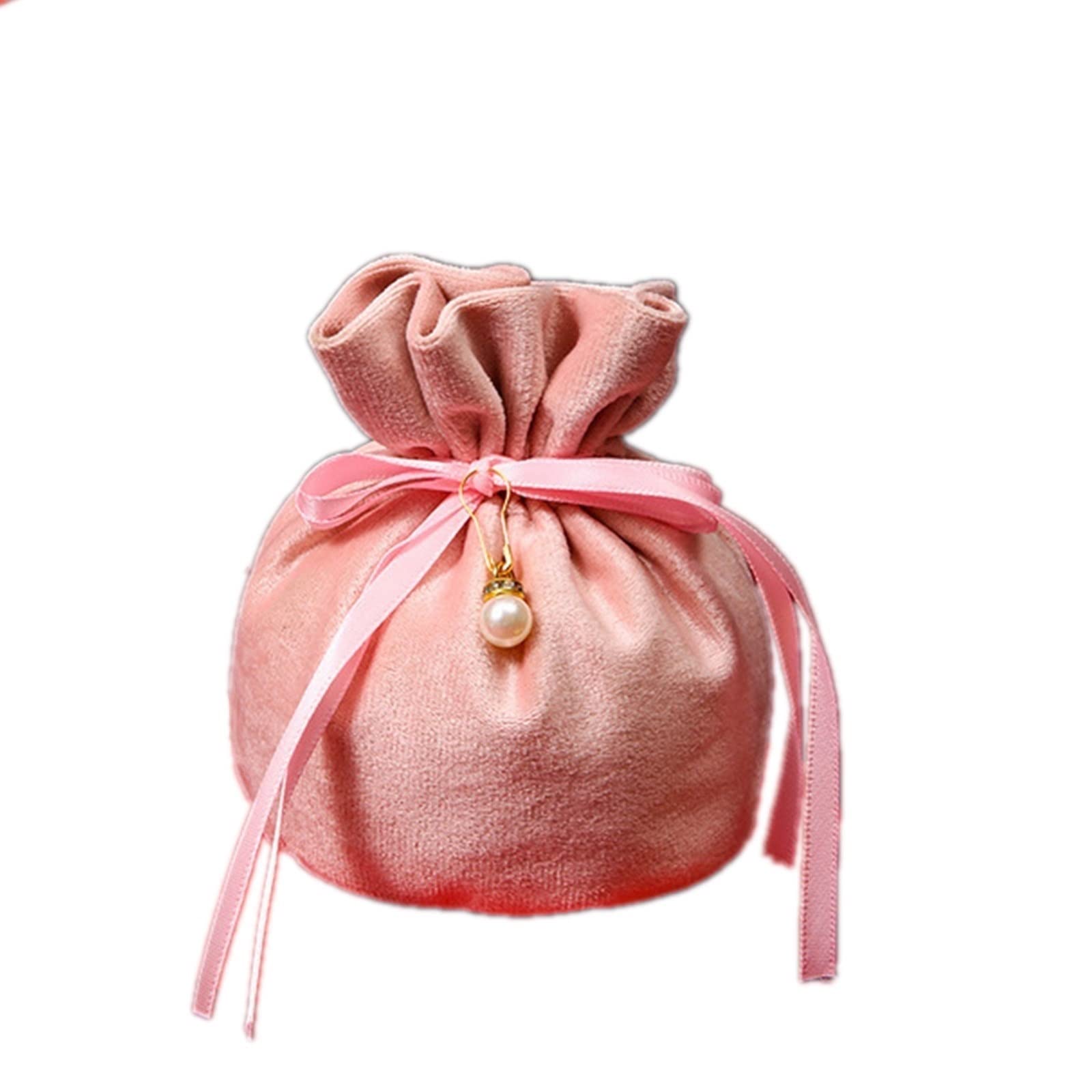 Luxury Velvet Drawstring Gift Bags with Pearl String - 5-50pcs Small Mesh Bags for Christmas, Birthday Party, Jewelry, Cookies & Candy - Elegant Velvet Sachet Bags for Gifts, Wedding Favors, and Special Occasions