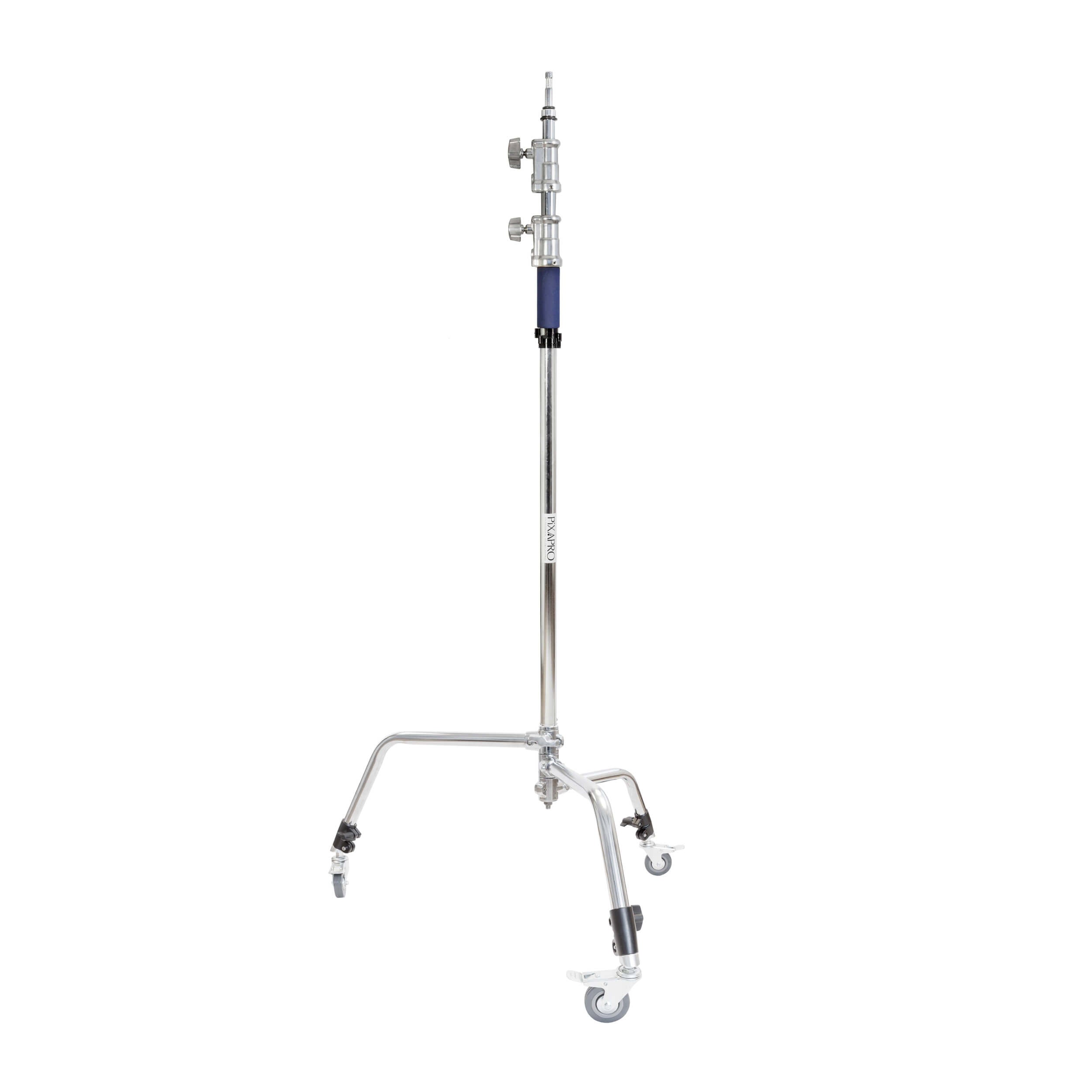 Professional 50-inch Sliding Leg C Stand with Boom & Caster Wheels - Heavy Duty Light Stand for Photography, Video Studio, and Live Streaming Equipment