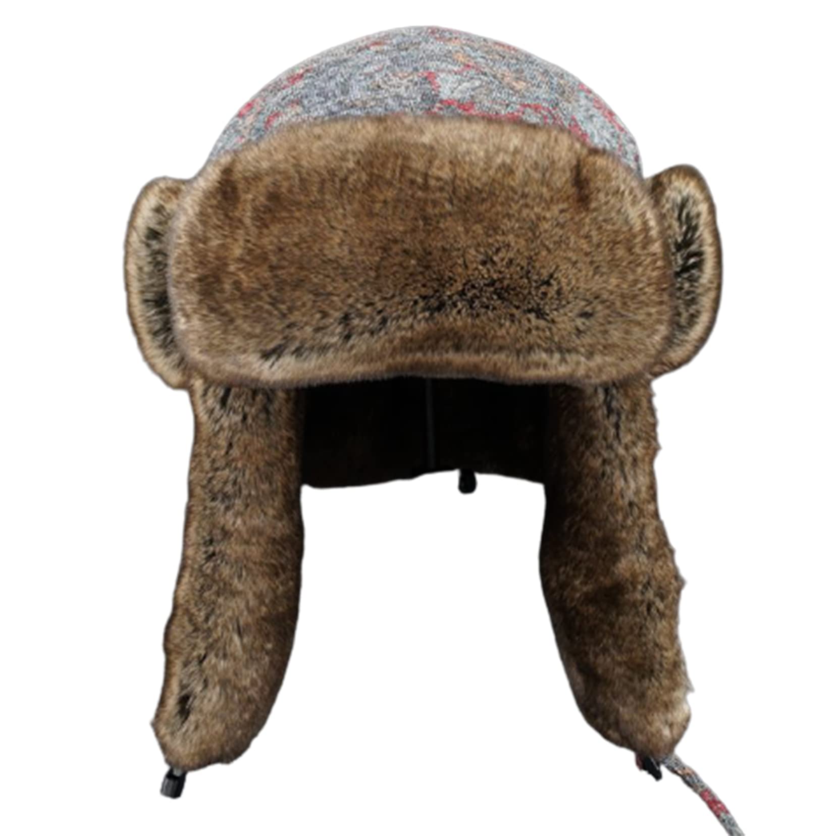 KHGY Trapper Hat Winter Hats for Men & Women - Russian Style Trooper Hat with Ear Flaps & Bomber Fur Lining (22