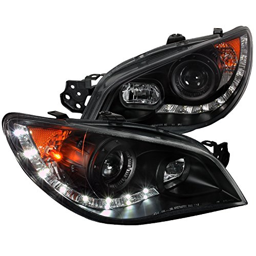 Spec-D Tuning 2LHP-WRX06JM-TM Black R8-Style LED Projector Headlights for Subaru Impreza WRX - High Performance Lighting Upgrade for Night Driving & Off-Road Adventures