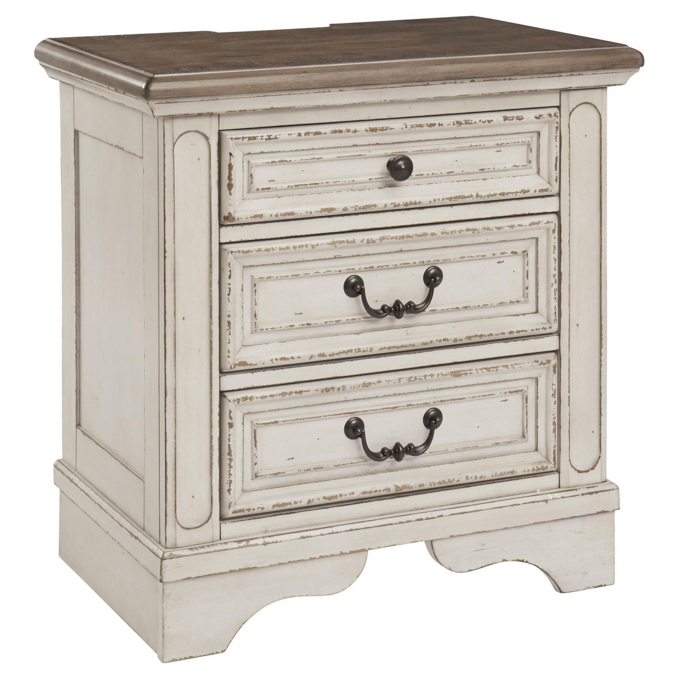 Benjara White Transitional Wooden 3-Drawer Nightstand with Open Shelf Top - Perfect for Bedroom, Living Room, or Office Storage