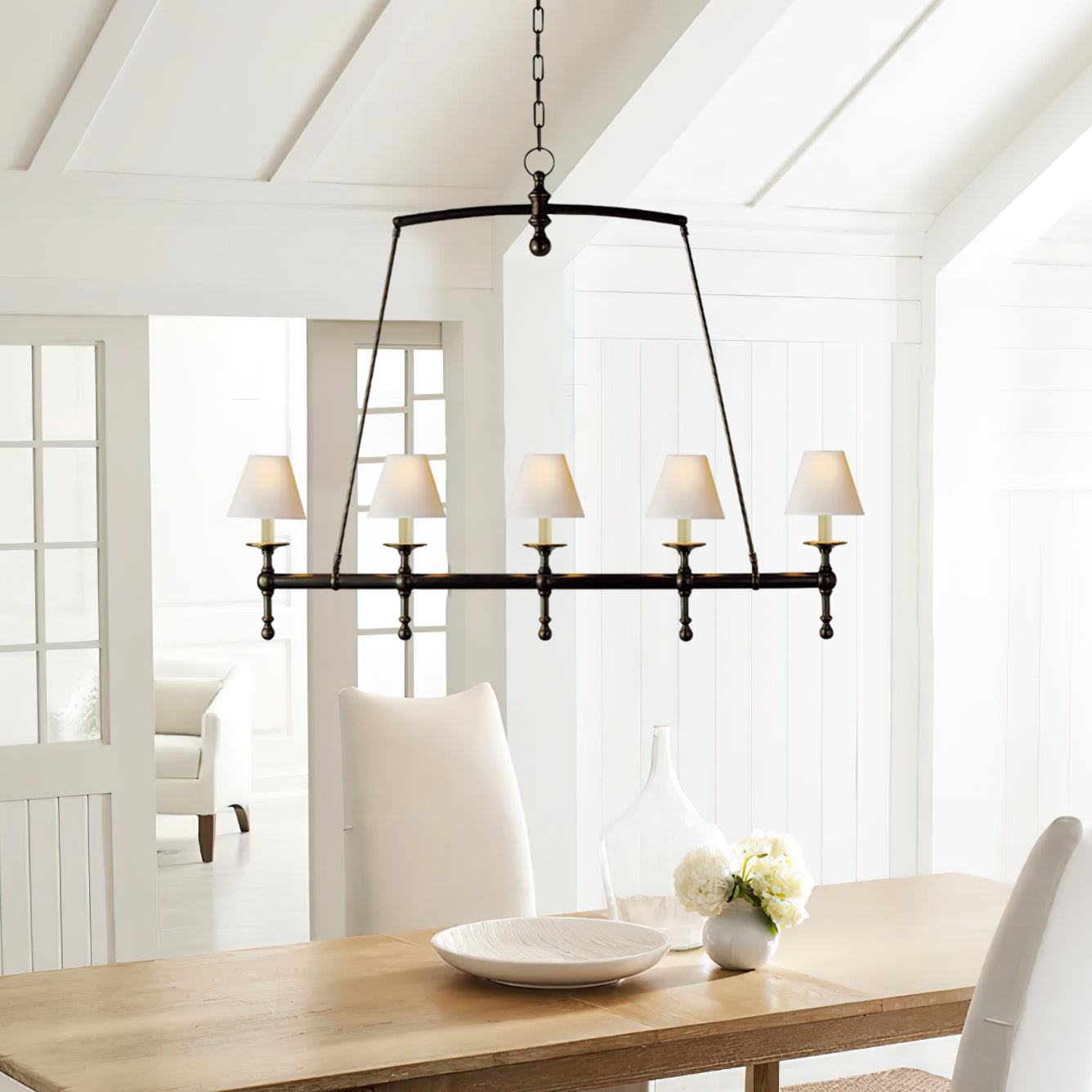 Etoile Linear Chandelier - Modern Crystal Ceiling Light Fixture for Dining Room, Living Room & Bedroom | Elegant LED Lighting for Home Decor