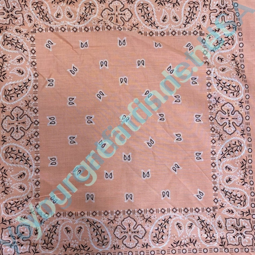 Vintage 1980s Peach Bandana Scarf - Retro Cotton Fashion Accessory for Women & Men - Perfect for Music Festivals, Outdoor Adventures and Vintage Style Outfits