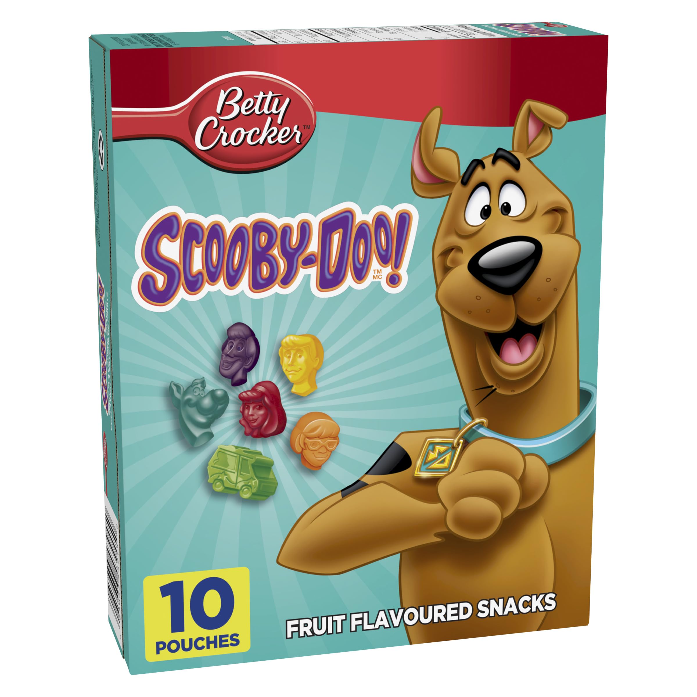 Betty Crocker Scooby-Doo Fruit Flavored Snacks - 10 Pack of Fun Fruit Snacks for Kids | Perfect for Lunchboxes, School Snacks & Birthday Party Treats