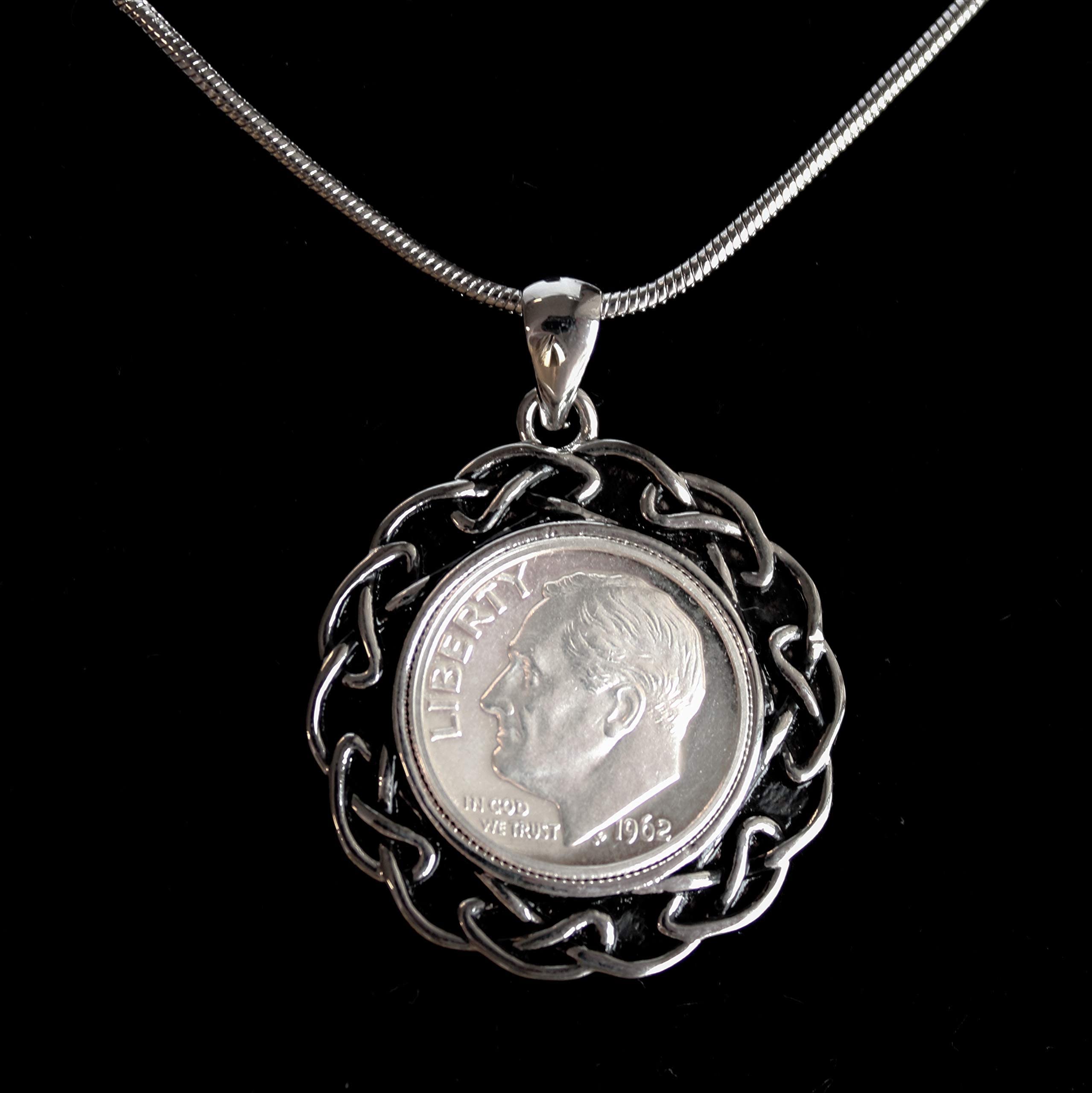 61st Birthday Gift for Women - 1962 Rhodium Plated Pendant Necklace | Elegant Anniversary Jewelry for Mom, Grandma & Special Occasions