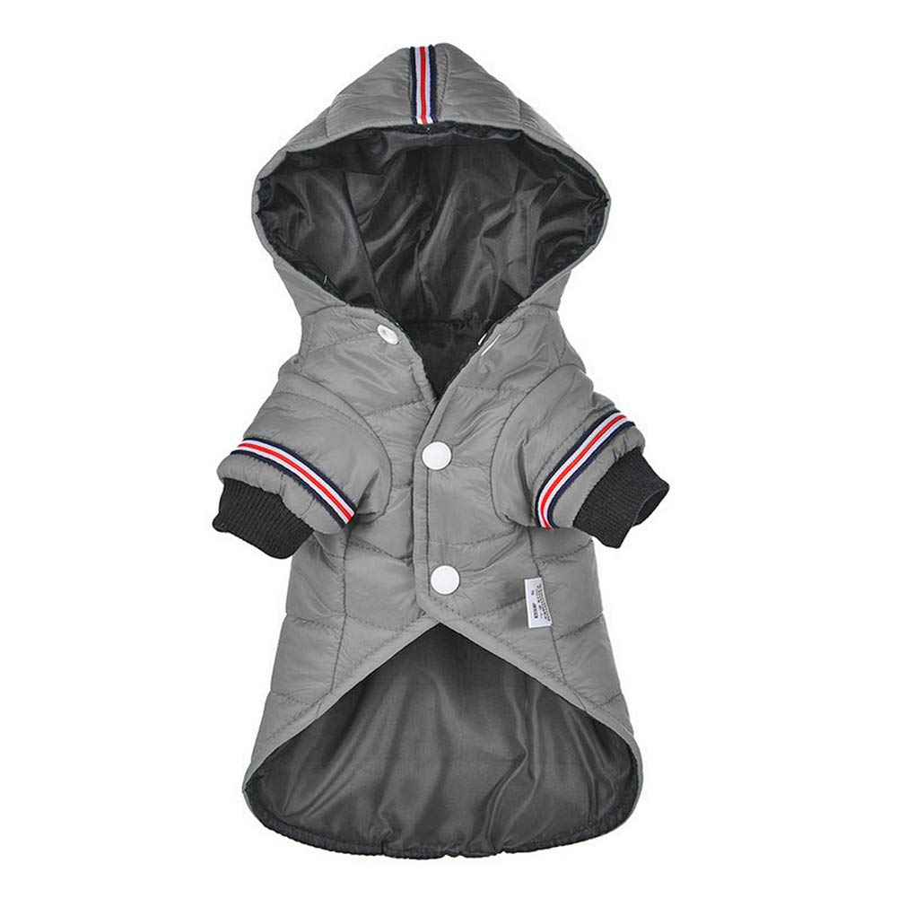 Small Dog Winter Jacket - Warm Puppy Coat for Small & Medium Dogs, XS Gray M - Cozy Pet Outfit for Cold Weather Walks & Outdoor Adventures