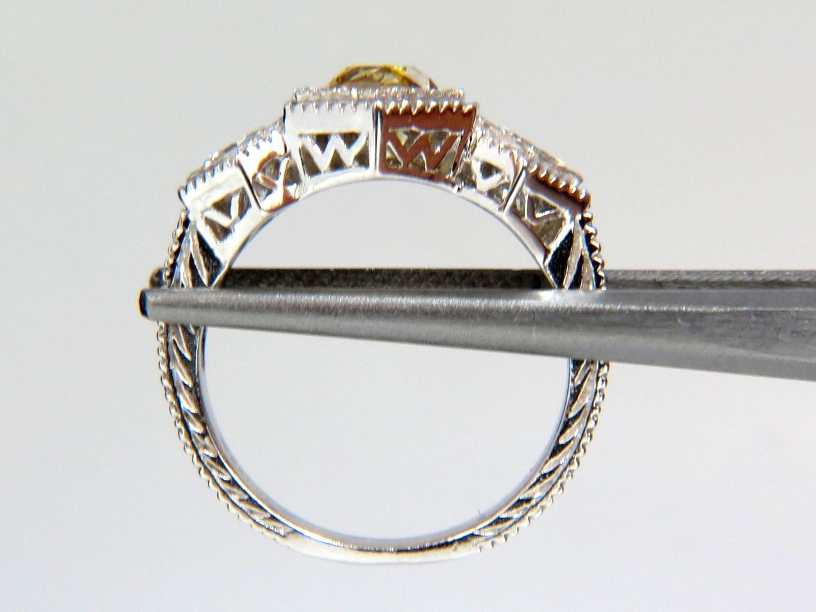 2.30CT GIA Certified Fancy Yellow Brown Diamond Ring in 18KT Edwardian Crown Deco Style - Elegant Vintage Jewelry for Weddings, Anniversaries & Special Occasions