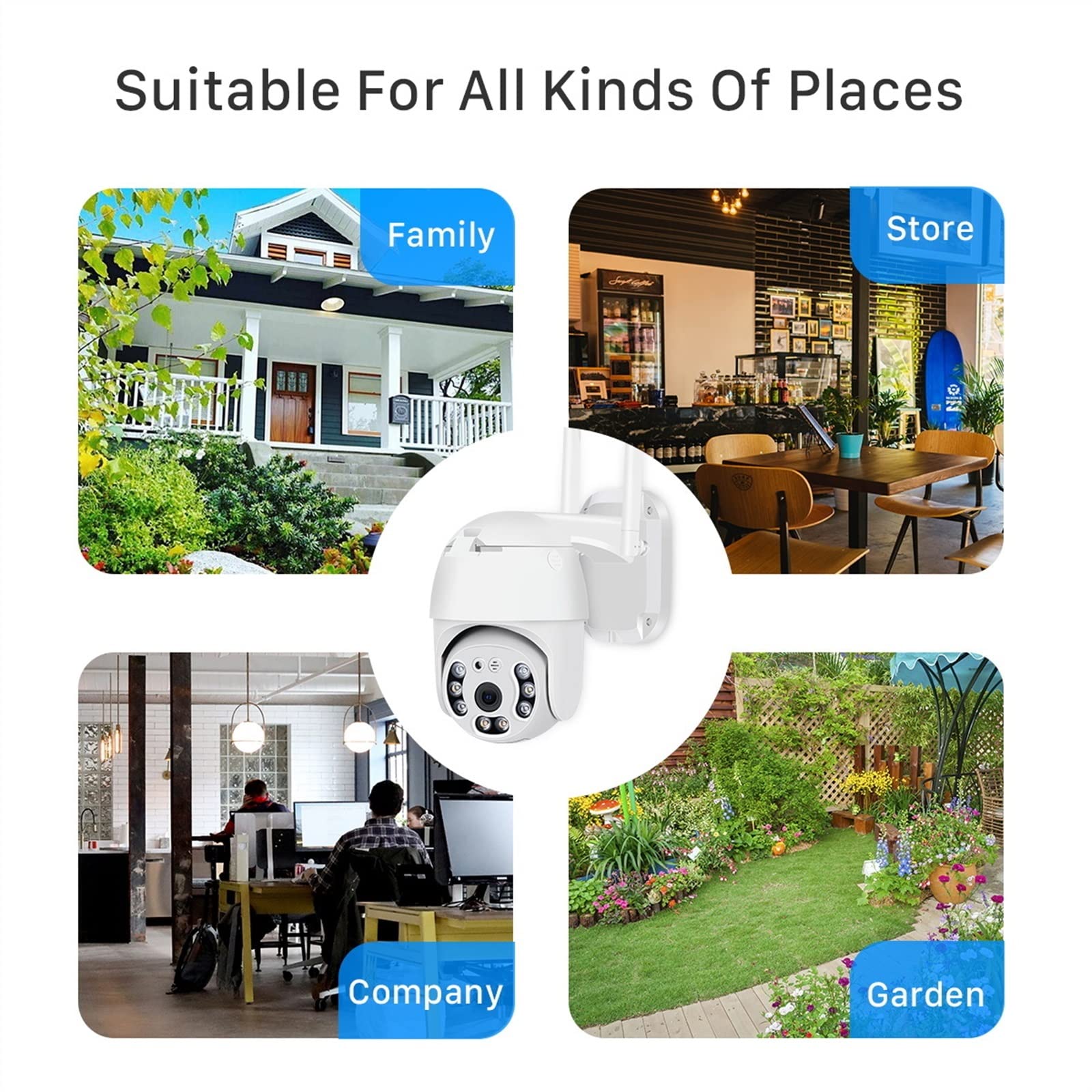 BAFEIYA 4G LTE Wireless Outdoor Security Camera with SIM Card - 1080P 3MP Full HD PTZ IP Camera, Two-Way Audio, AI Human Detection, 32GB Storage - Ideal for Home Surveillance, Business Security & Remote Property Monitoring