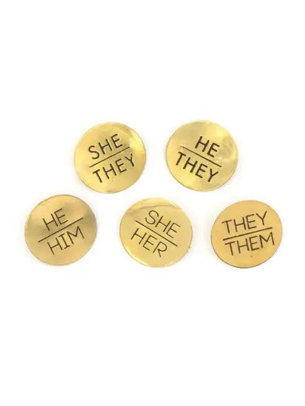 They/Them Pride Brass Enamel Pin - LGBTQ+ Ally Accessory for Backpacks, Jackets & Hats - Show Your Support in Style