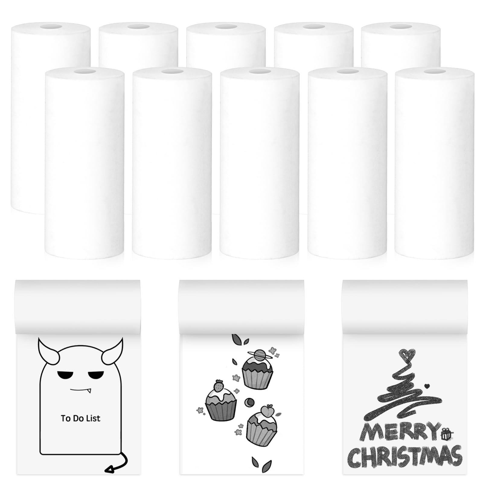10 Rolls 2.2in x 19ft White Thermal Printer Paper - Compatible with Mini Portable Printers, POS Systems & Cash Registers - Perfect for Receipts, Labels & Small Business Use