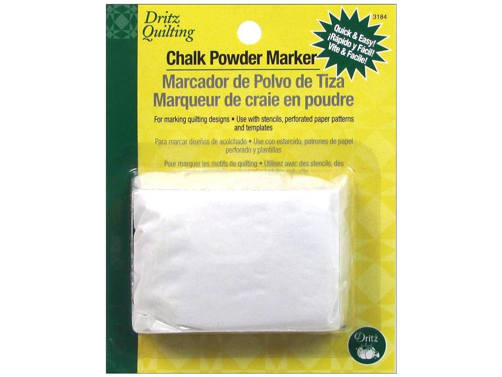 Dritz 3184 White Chalk Powder Marker - 1.3 Ounce Fabric Marking Pen for Sewing, Quilting & Tailoring - Washable Temporary Marking Tool for DIY Crafts & Clothing Alterations
