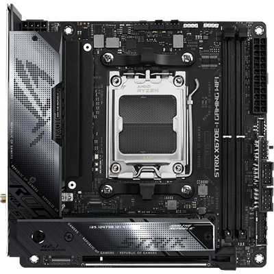 ASUS ROG STRIX X670E-I Gaming WiFi 6 Motherboard - AMD AM5 Socket, DDR5, PCIe 5.0, Onboard WiFi 6E - Perfect for High-Performance Gaming PCs and Compact Workstation Builds