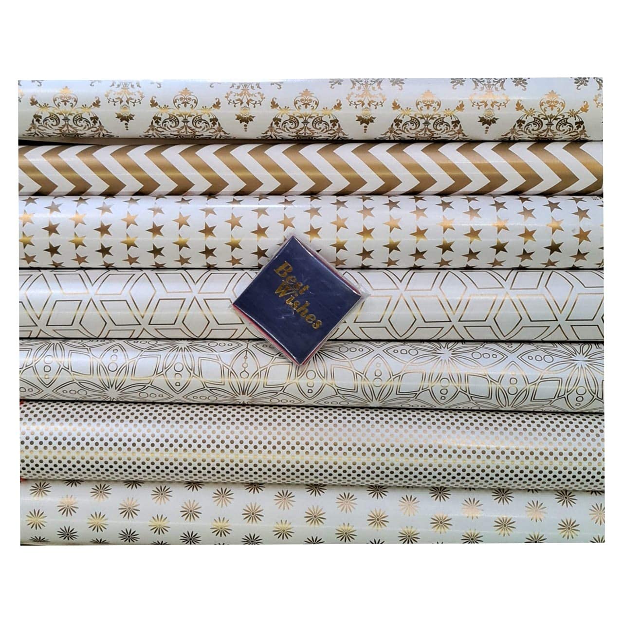 10 Pcs Golden Gift Wrapping Paper Sheets - Premium Decorative Wrapping Paper for Anniversary, Birthday, Wedding | DIY Crafts, Scrapbooking, Present Packaging | Elegant Gift Wrap for Special Occasions & Party Decorations