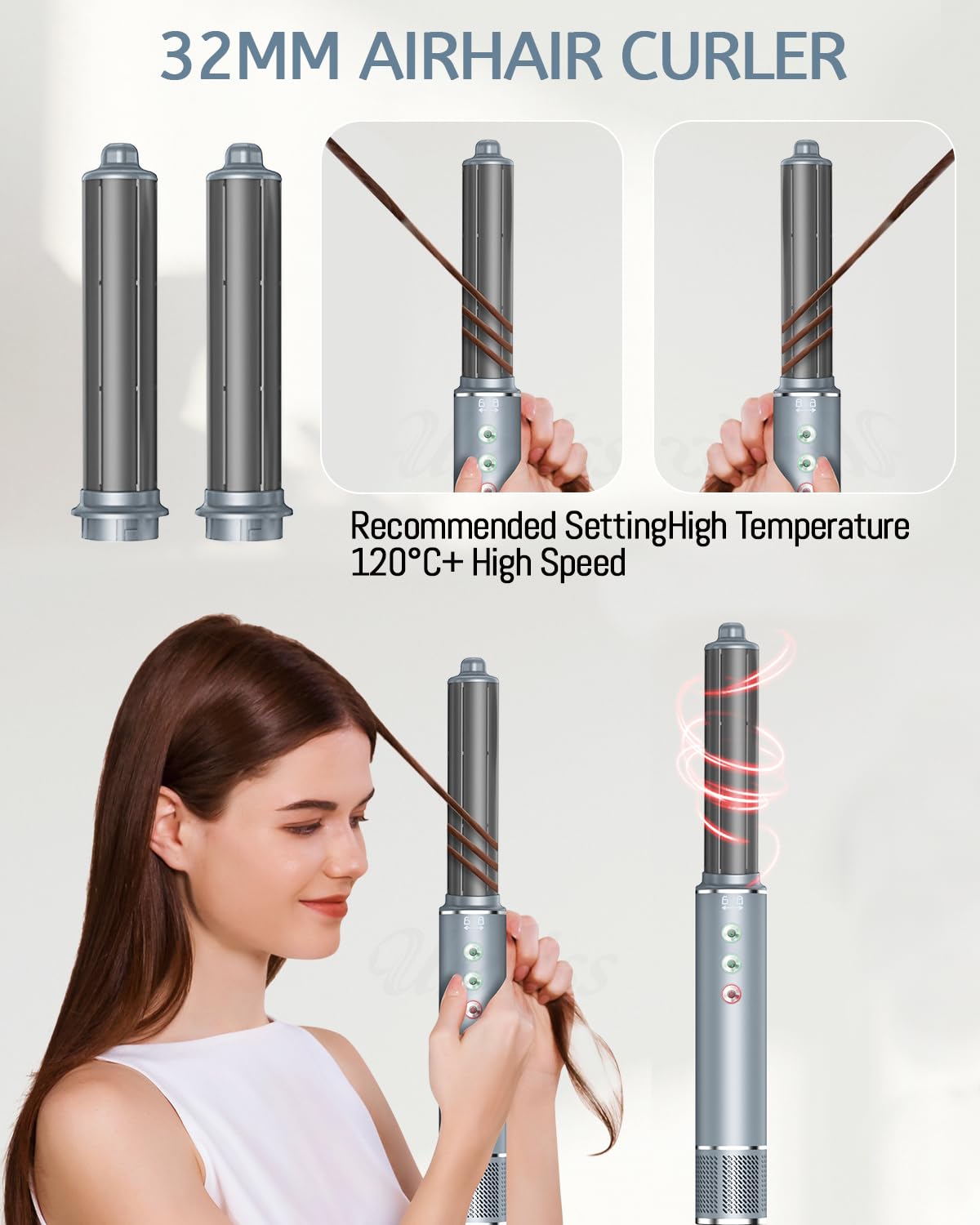 5-in-1 Professional Hair Dryer Styling Kit with 13000 RPM High-Speed Motor | Hot Air Brush, Curling Wand, Round Brush & Straightener Comb for Voluminous Blowouts | Perfect for Home Salon, Travel & Daily Styling