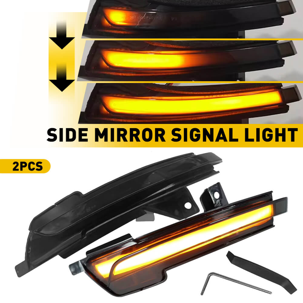 2015-2022 Ford Mustang LED Side Mirror Turn Signal Lights - Dynamic Amber Lighting - Easy Installation - Upgrade for Enhanced Safety & Style - Perfect for Night Driving & Custom Car Mods