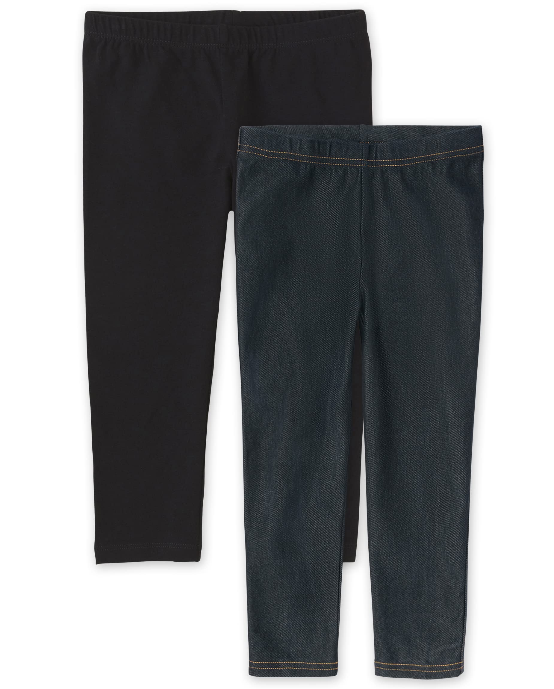 The Children's Place Girls' Capri Leggings 2 Pack - Soft Stretchy Cotton Blend Pants for Play, School & Everyday Wear | Toddler to Big Kids Sizes