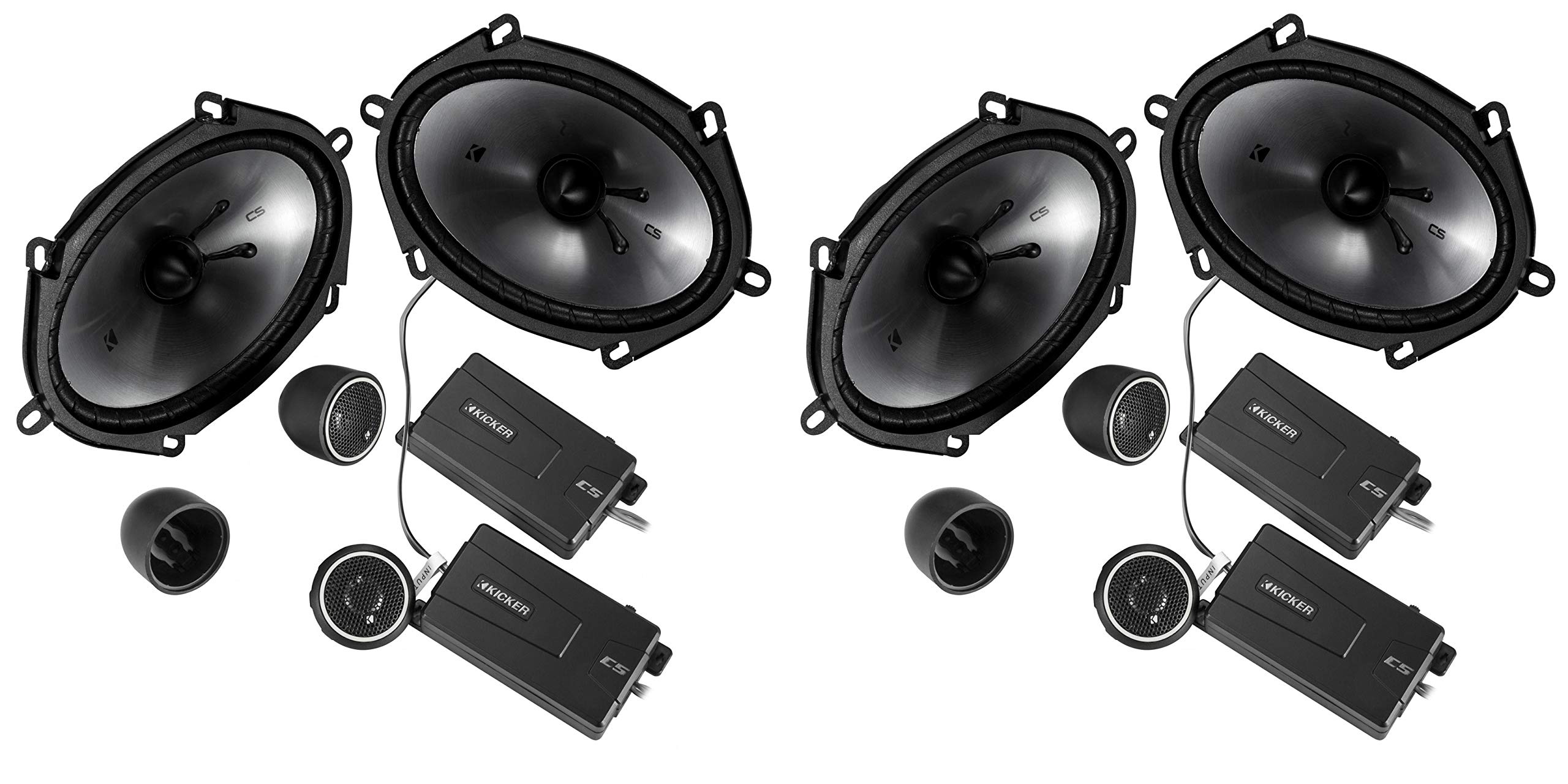 KICKER 2 Pairs 46CSS684 6X8 450W Car Component Speakers with 0.75