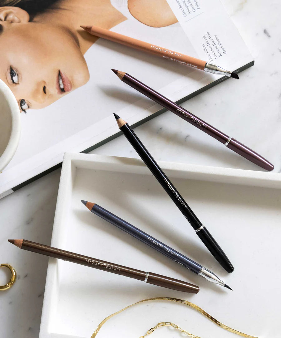 Fitglow Beauty Vegan Eyeliner Pencil - Smudge-Proof & Long-Lasting Eye Makeup for Sensitive Eyes | Perfect for Daily Wear, Parties & Special Occasions