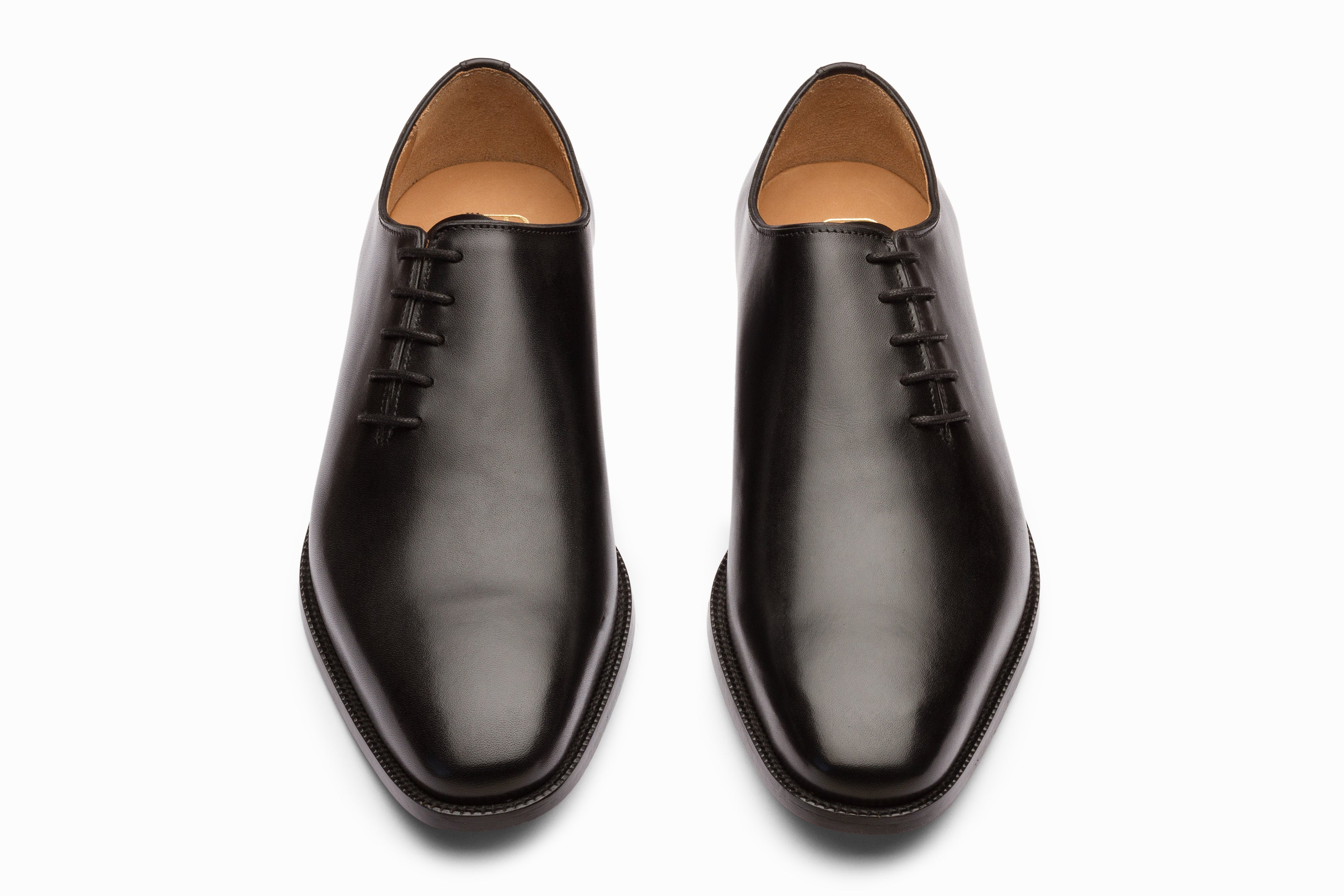 Premium Black Wholecut Oxford Dress Shoes with Side Lacing - Classic Formal & Business Attire for Men