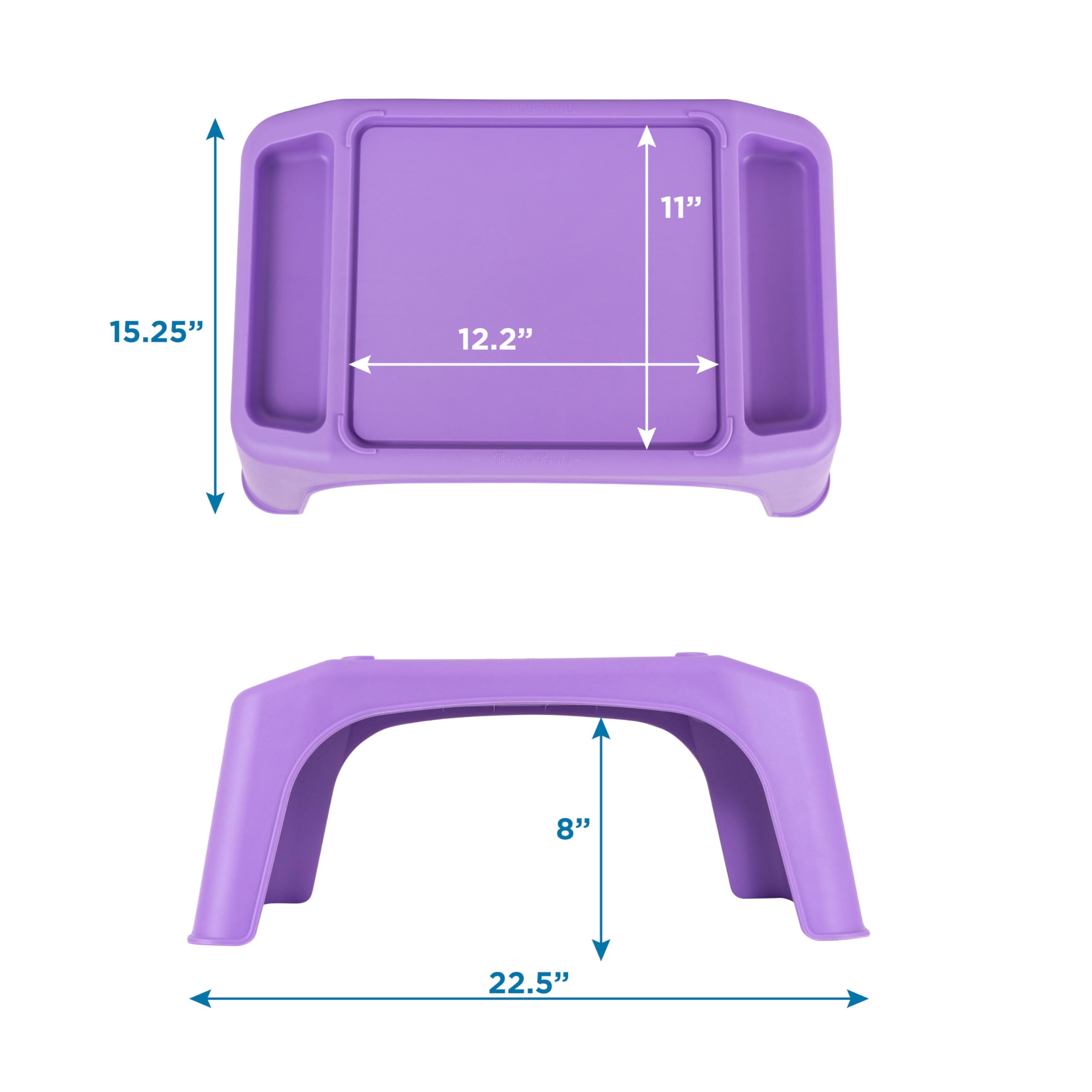 LapGear Turtle Table Kids Activity Lap Desk with Storage Compartments for Snacks, Toys & School Supplies - Purple (Style 20102) | Portable Study & Play Tray for Home, Classroom & Travel