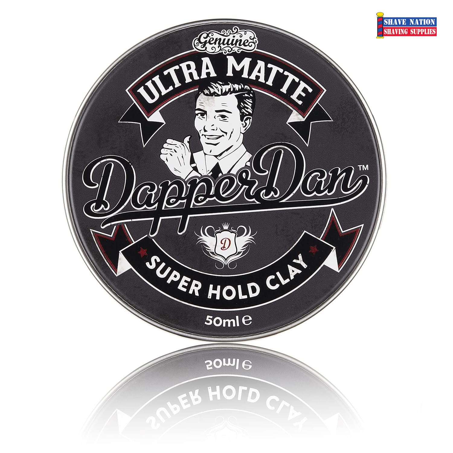 Dapper Dan Ultra Matte Super Hold Hair Styling Clay for Men - Strong Hold, Natural Finish, Gray Tin - Perfect for Textured, Messy, and Sleek Hairstyles