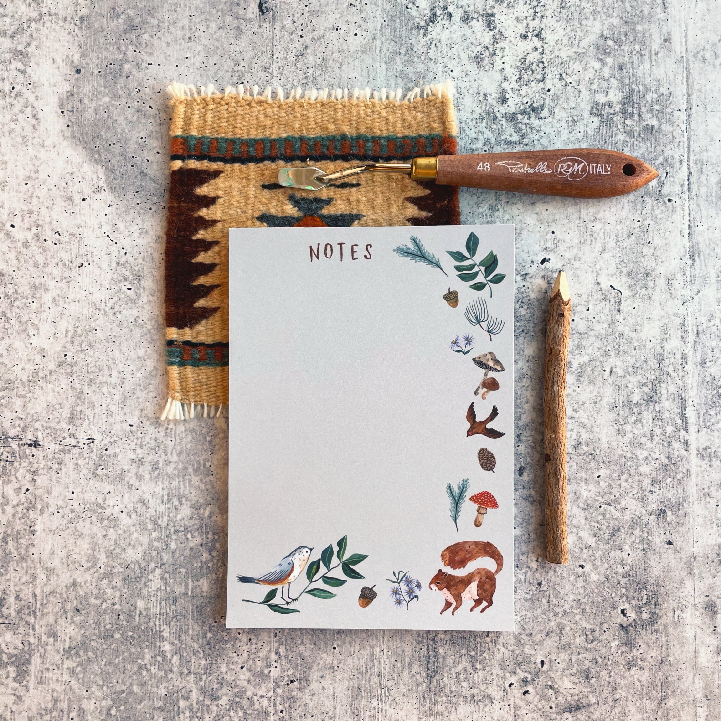 Pine Squirrel Notebook - Eco-Friendly Kraft Paper Notepad with Spiral Binding, 80 Sheets - Perfect for Journaling, Sketching & Office Use