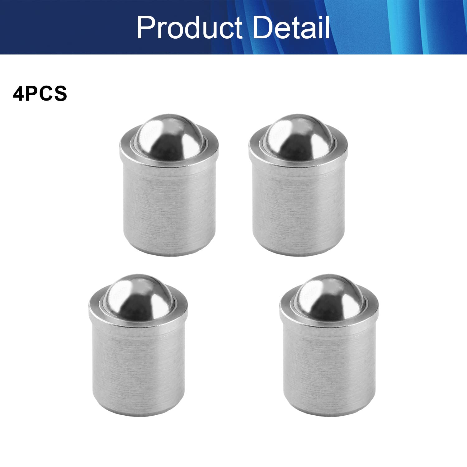 4Pcs Stainless Steel Ball Plunger Cabinet Door Catcher - 0.31