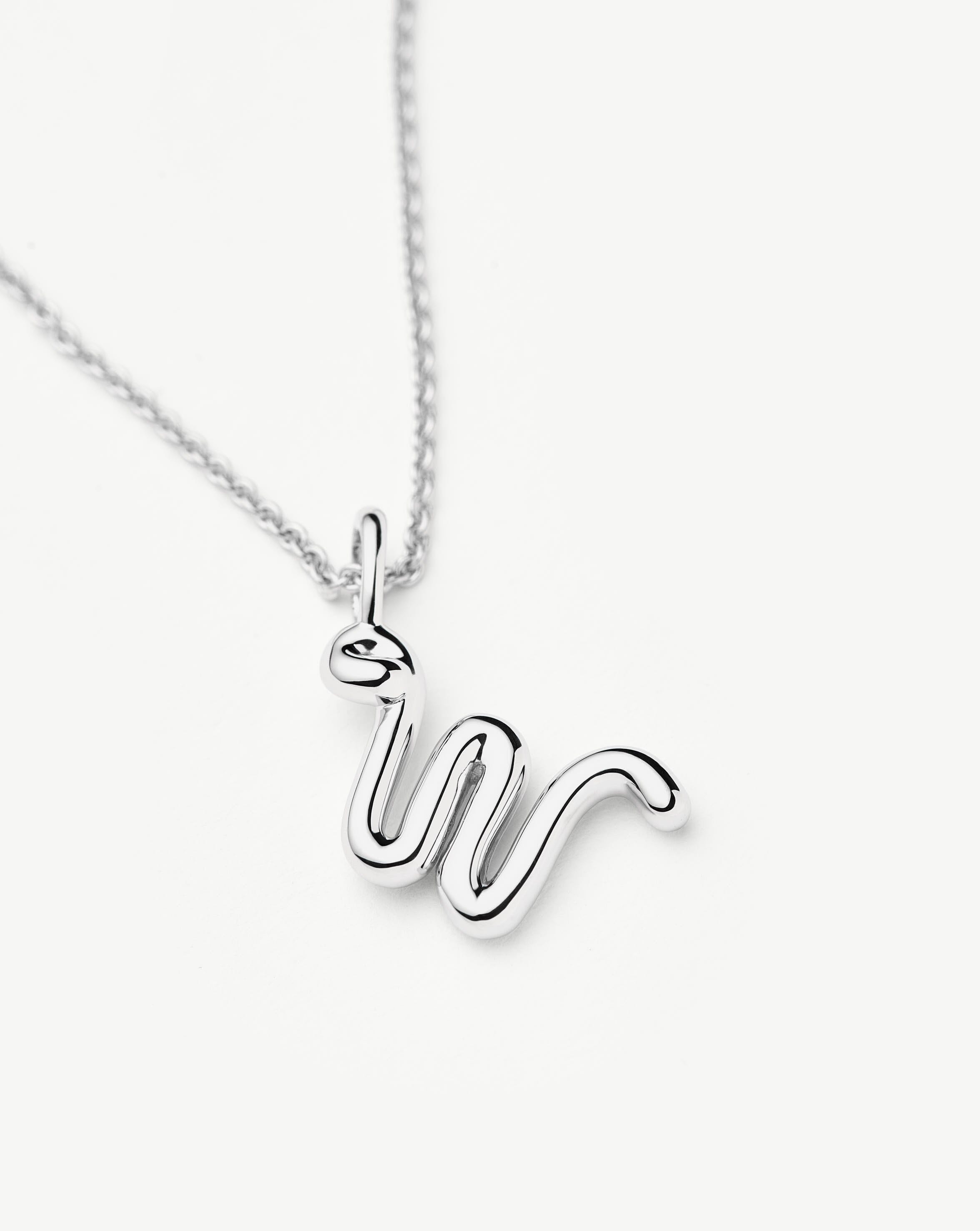Sterling Silver Curly Molten Mini Initial Necklace for Women - Personalized Gift for Her, Birthday, Anniversary & Everyday Elegance