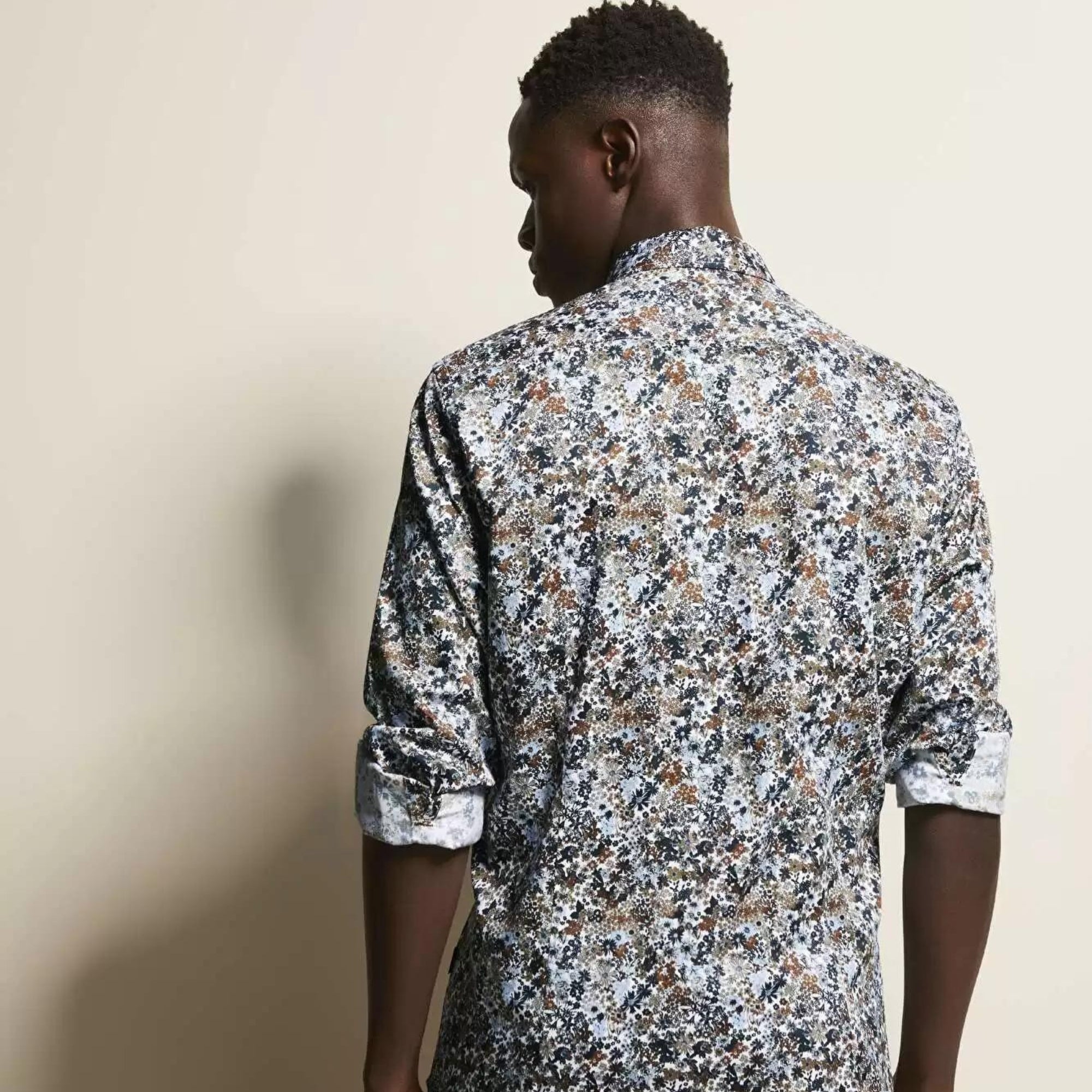 BUGATTI Printed Long Sleeve Shirt for Men - Stylish Casual Button Down Shirt with Unique Design - Perfect for Office, Party & Everyday Wear