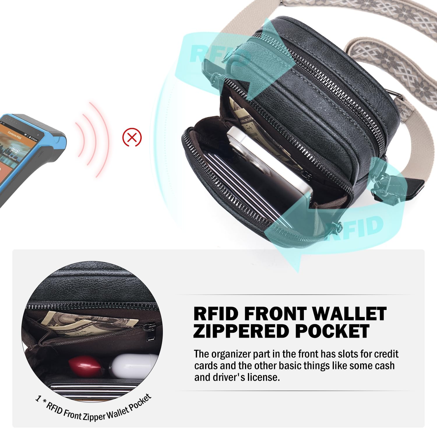 Trendy Vegan Leather Crossbody Bag for Women - Small Cell Phone Purse with Built-in Wallet | Perfect for Everyday Use, Travel & Shopping
