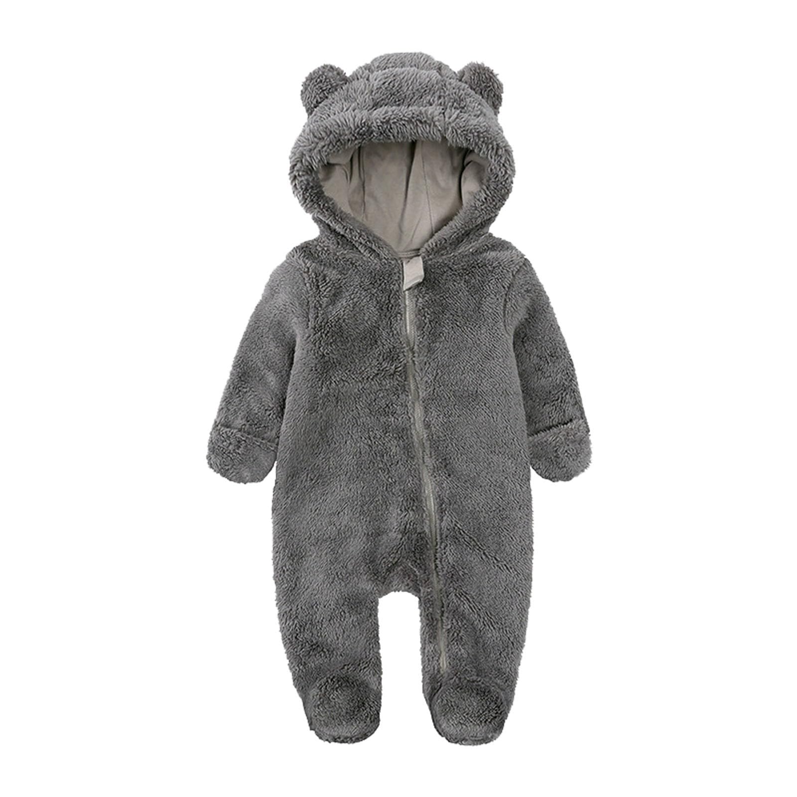 DUHGBNE Kids Jumpsuit - Warm Winter Plush Romper with Cute Cartoon Print & Long Zipper, Soft Fleece Climbing Suit for Boys - Perfect for Birthday Parties, Outdoor Play & Winter Adventures