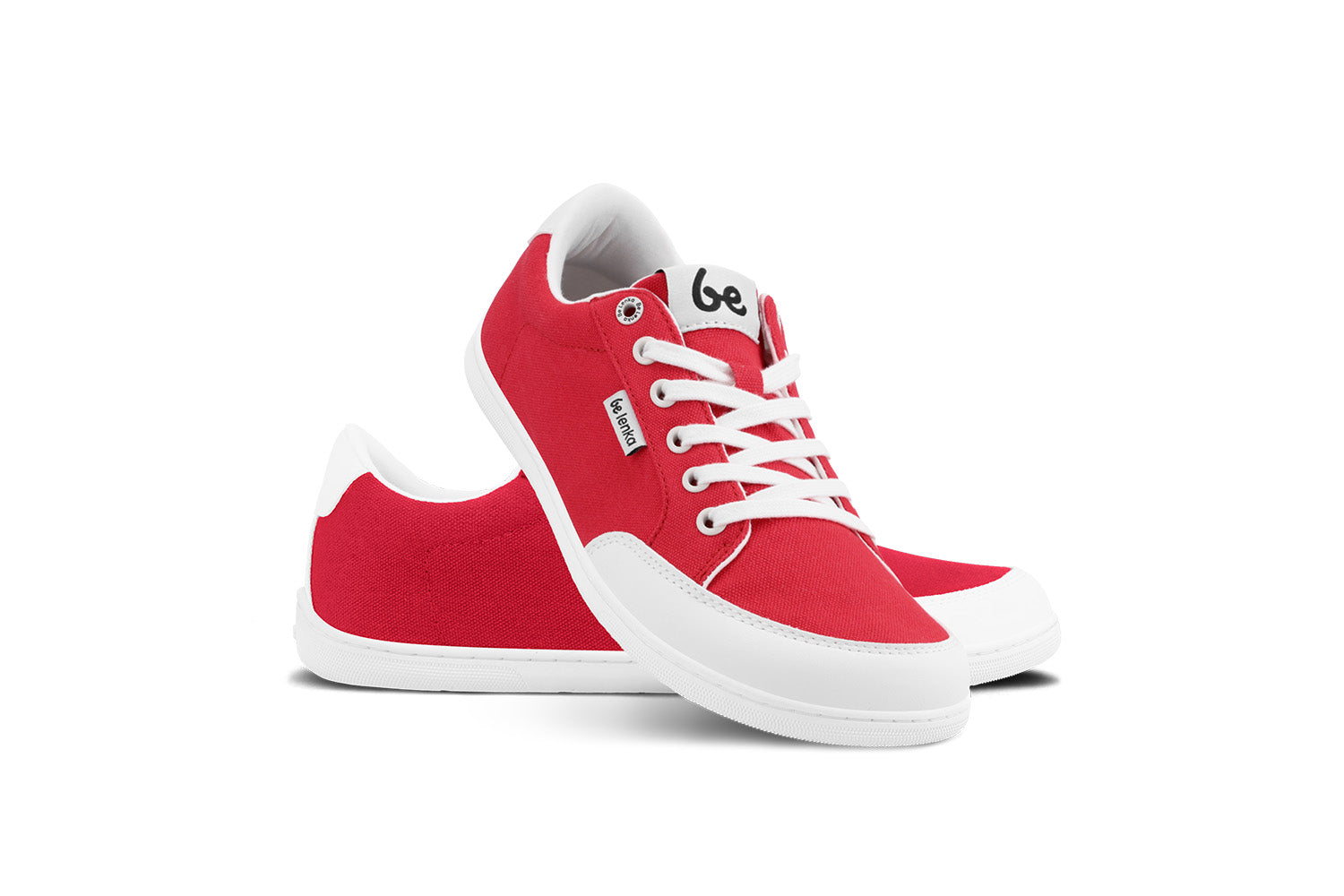 Barefoot Sneakers for Women & Men - Be Lenka Rebound Minimalist Shoes in Red & White | Lightweight Zero Drop Footwear for Running, Walking & Everyday Comfort