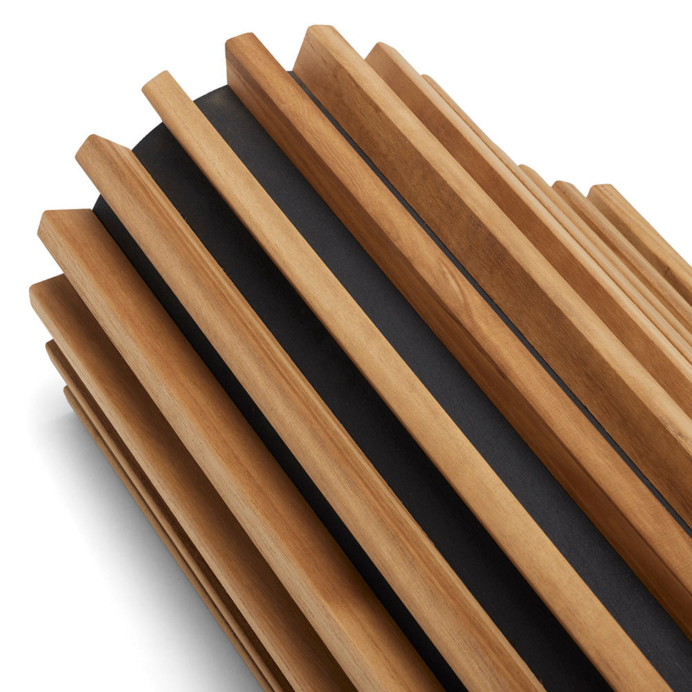 Premium WOODFLEX Flexible Outdoor Hardwood Batten Pool Fence Cladding - Oak & Black (2400mm x 600mm) | Durable Weatherproof Pool Safety Barrier for Backyard, Garden & Commercial Use