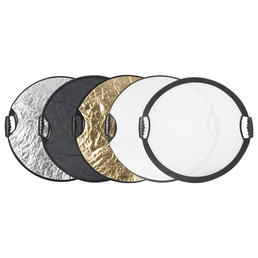 5-in-1 60cm Photography Light Reflector with Grip Handles - Perfect for Portrait, Product, and Outdoor Photography