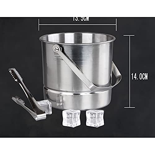 1L Stainless Steel Ice Bucket with Lid & Tweezer - Premium Champagne & Wine Chiller for Bars, Parties, Home Entertaining - Keeps Drinks Cold for Hours