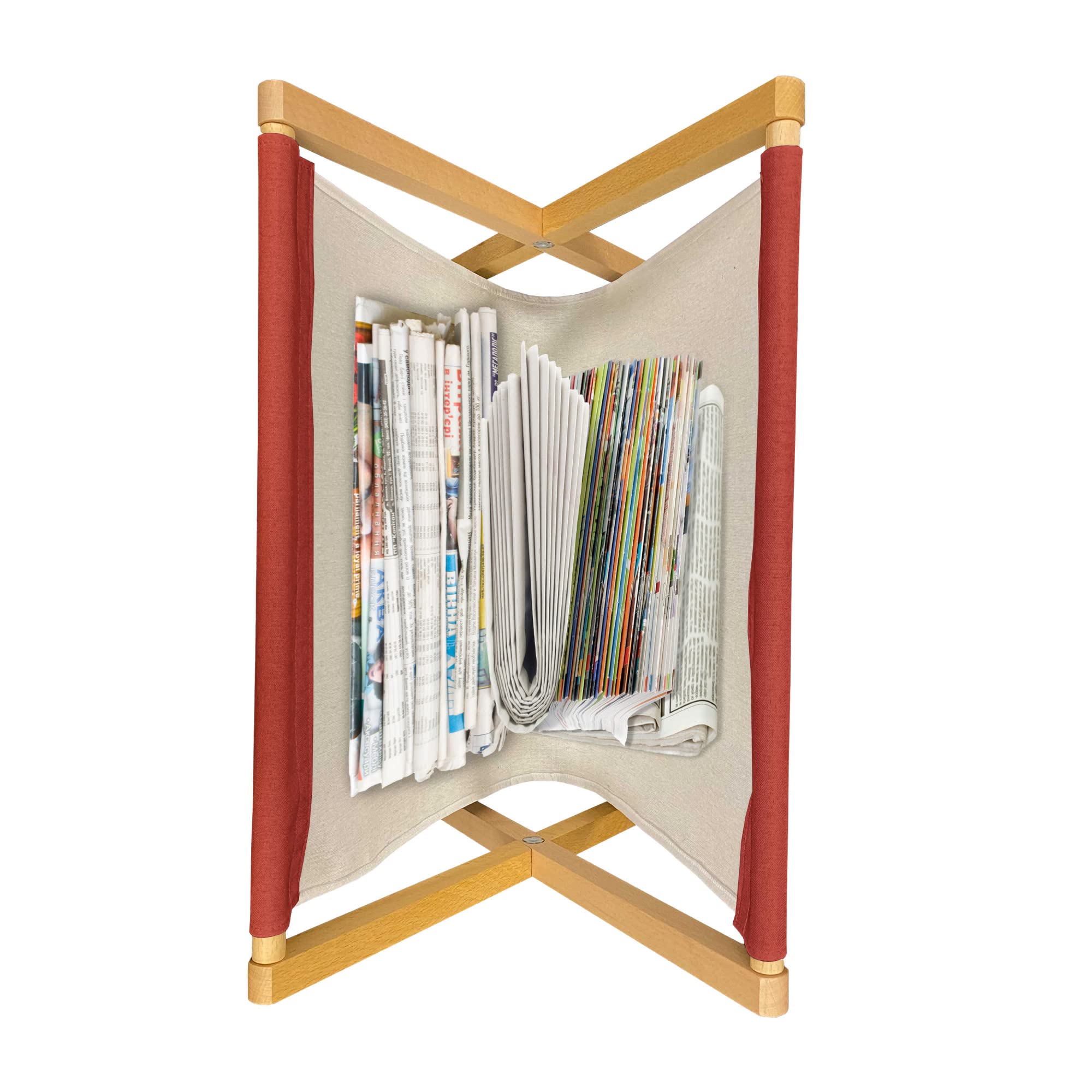 Lunarable Western Magazine & Book Holder - Wild West Desert Cowboy on Horse Sunset Cactus Design - 22x19 Inch Floor Rack Organizer for Office, Home & School - Orange Yellow Brown - Perfect for Western Decor, Reading Nooks & Cowboy-Themed Rooms