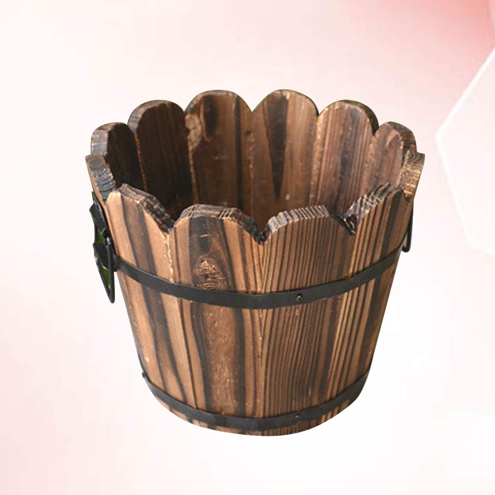 Handmade Carbonized Wood Succulent Planter Pot - Small Decorative Flower Pot for Desk, Office & Home Decor - Perfect for Succulents, Cacti & Air Plants