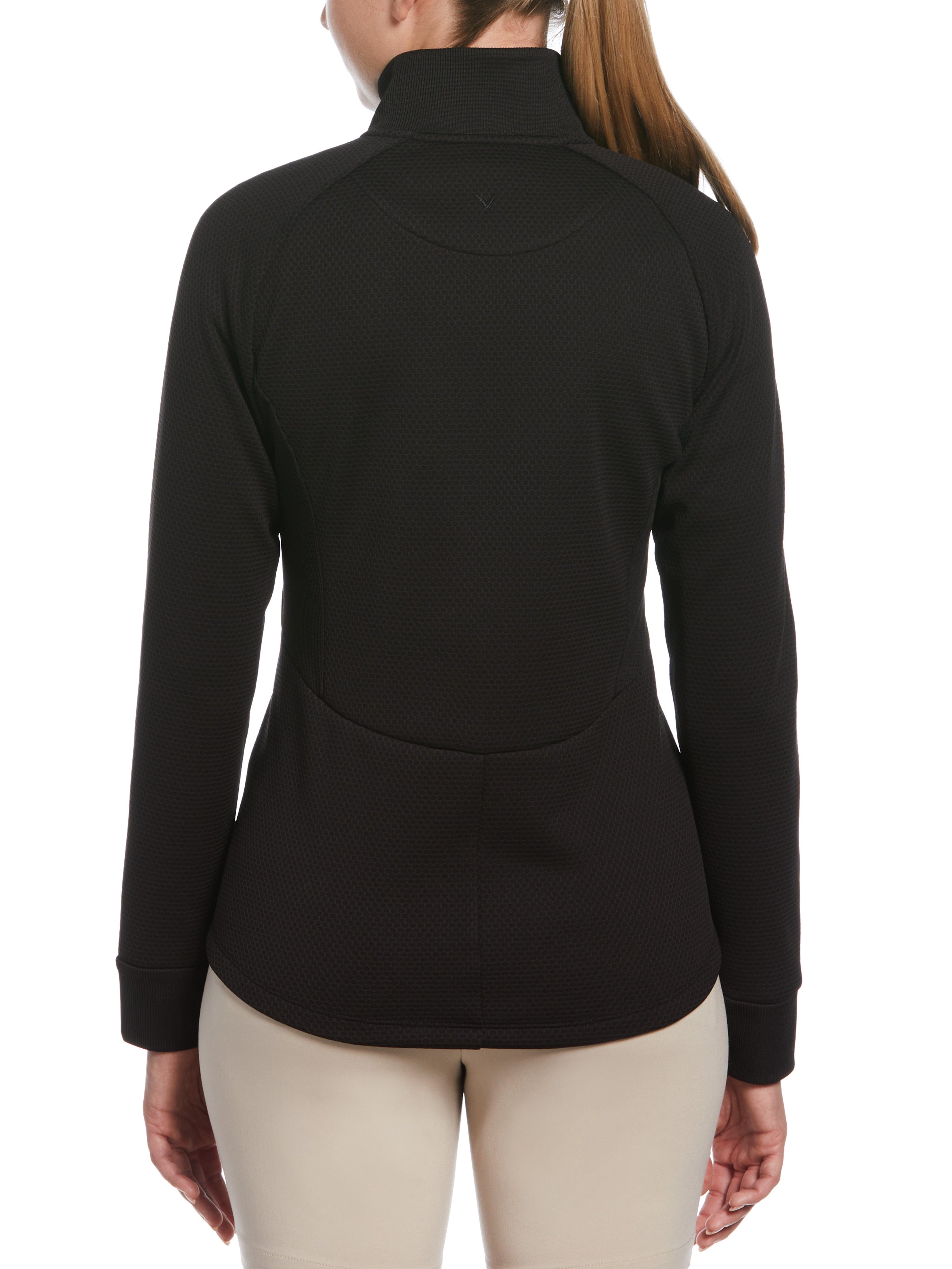 Women's Hexagon Heather Fleece Long Sleeve Golf Jacket - Warm & Stylish Athletic Outerwear for Golfing, Running & Outdoor Activities