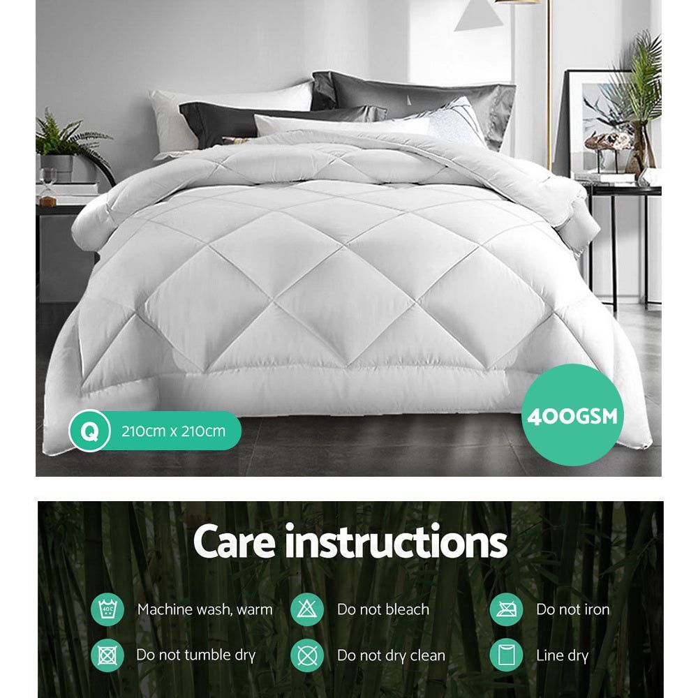 Premium Giselle Queen Size Bamboo Microfiber Quilt - 400GSM Ultra Soft Bedding Set for All Seasons | Perfect for Cozy Nights, Guest Rooms & Luxury Hotels