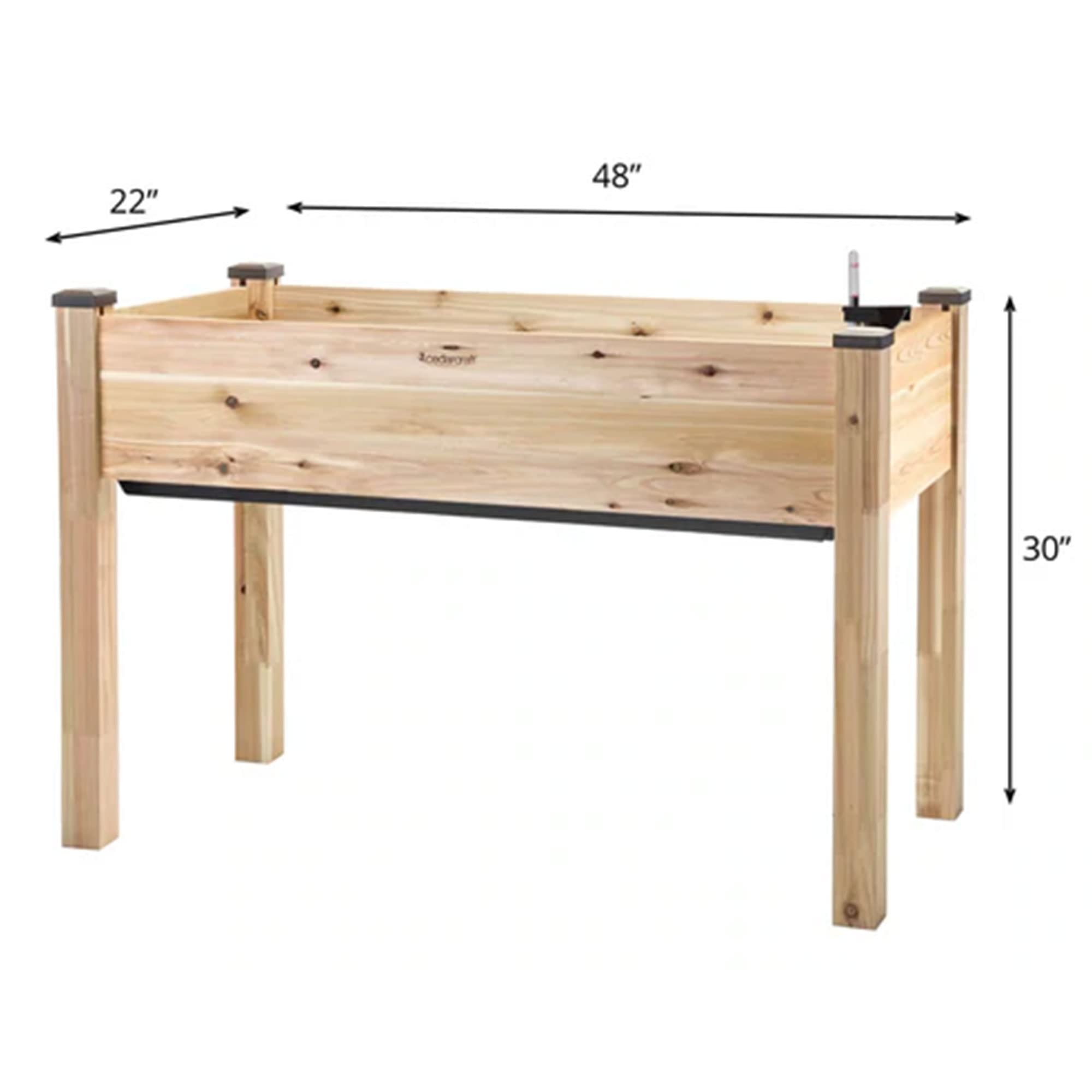 **Self-Watering Elevated Cedar Planter Box with Greenhouse Cover - 22” x 48” x 30” Raised Garden Bed for Vegetables, Herbs & Flowers | Durable Cedar Wood, Container Gardening & Patio Decor**    *(Perfect for Balcony, Deck, Backyard & Urban Gardening - Grow Fresh Produce Easily!)*