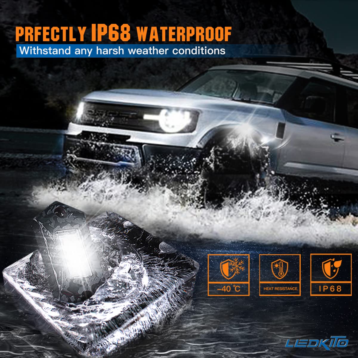 R3 White LED Rock Lights - 20PCS Super Bright Underbody Glow Kit for Trucks, Off-Road RZR, Boats, Cars, SUVs, ATVs & UTVs - Waterproof, Shockproof High Power Lighting for Trail, Rig & Night Driving Adventures