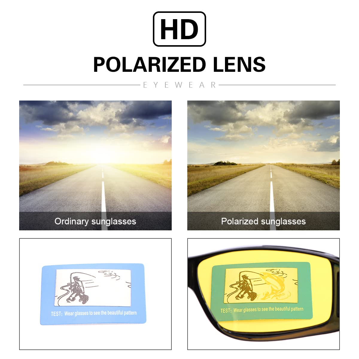 Wrap Around Sunglasses with Polarized Lenses - 100% UV Protection Fit Over Prescription & Regular Glasses | Perfect for Driving, Outdoor Sports & Daily Sun Protection