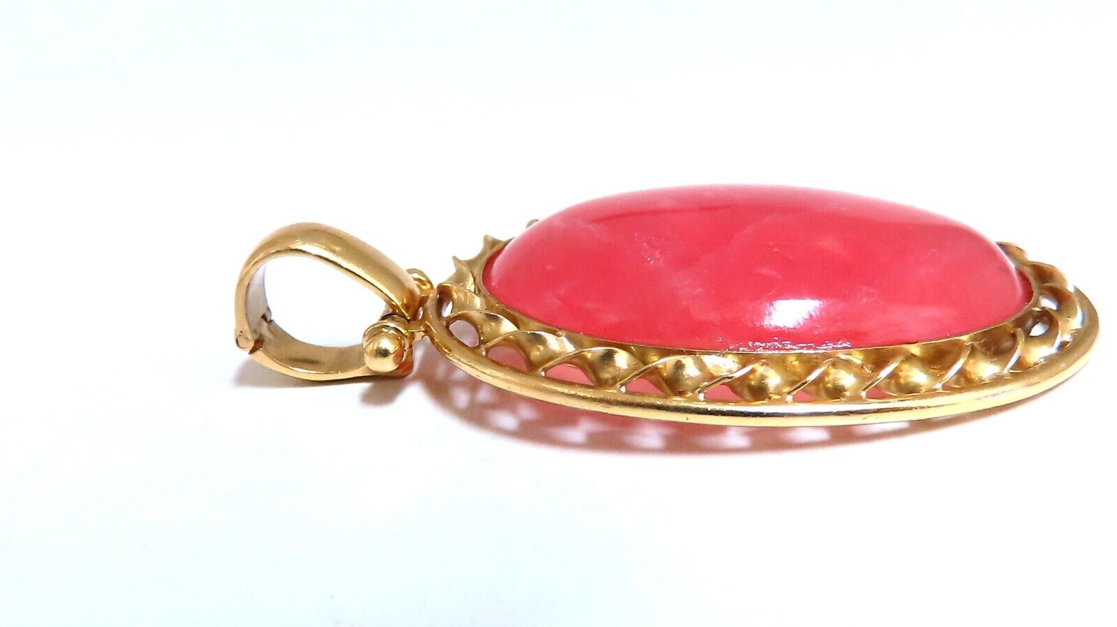 30x20mm Natural Tourmaline Cabochon Pendant with 18K Gold Retractable Bale - Elegant Jewelry for Necklaces & Gift Giving