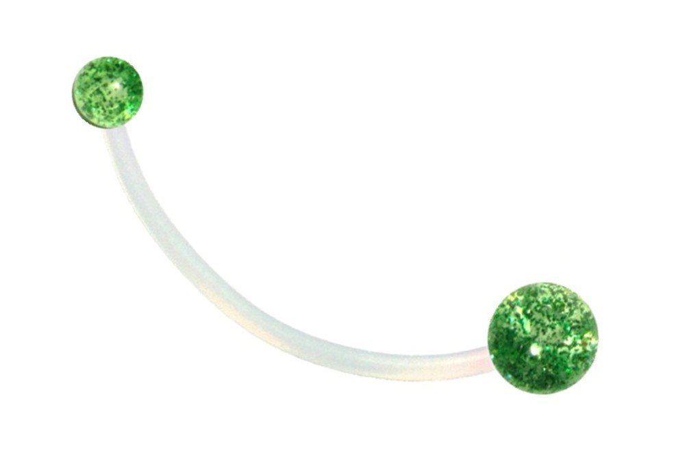 Dark Green Glitter Belly Ring - Hypoallergenic Surgical Steel Navel Piercing Jewelry for Sports, Pregnancy & Everyday Wear