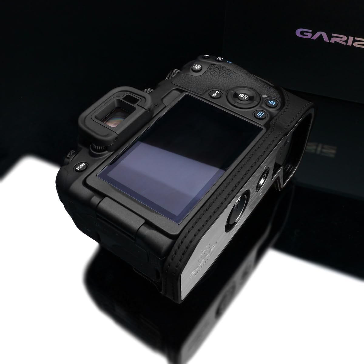 Genuine Leather Half Case for Canon EOS R8 - Gariz Black XS CHEOSR8BK Camera Cover | Protective Shell for Travel & Street Photography