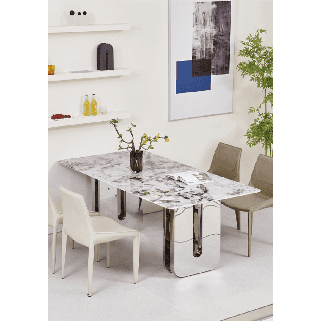 Premium Jenna Sintered Stone Dining Table - Durable & Stylish Modern Kitchen Furniture for Family Gatherings & Dinner Parties